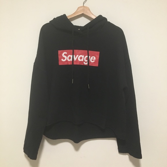 Savage supreme style black hoodie - Picture 2 of 4